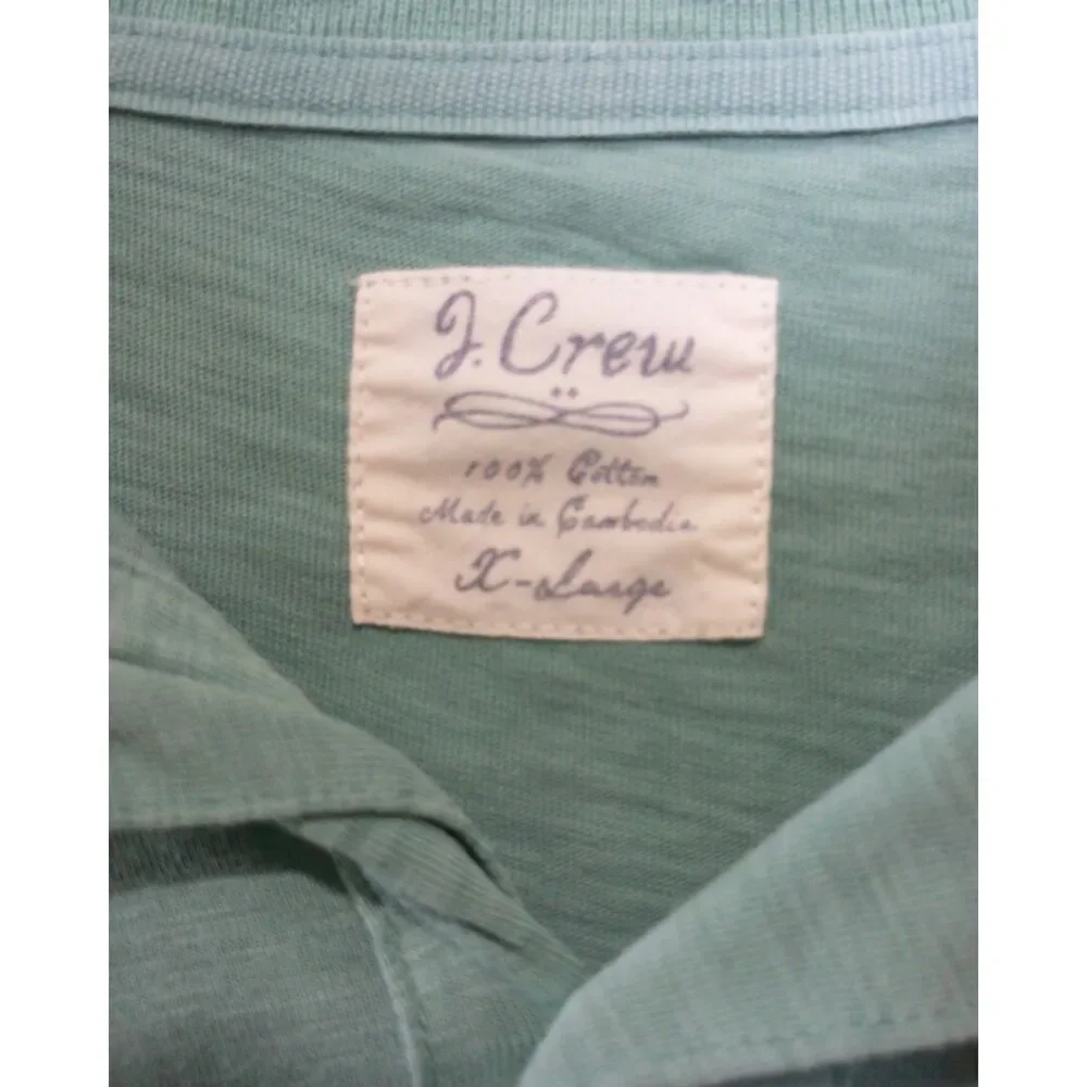 J.Crew Aqua 100% Slub Cotton Polo Shirt XL Men's Coastal Preppy Casual Summer